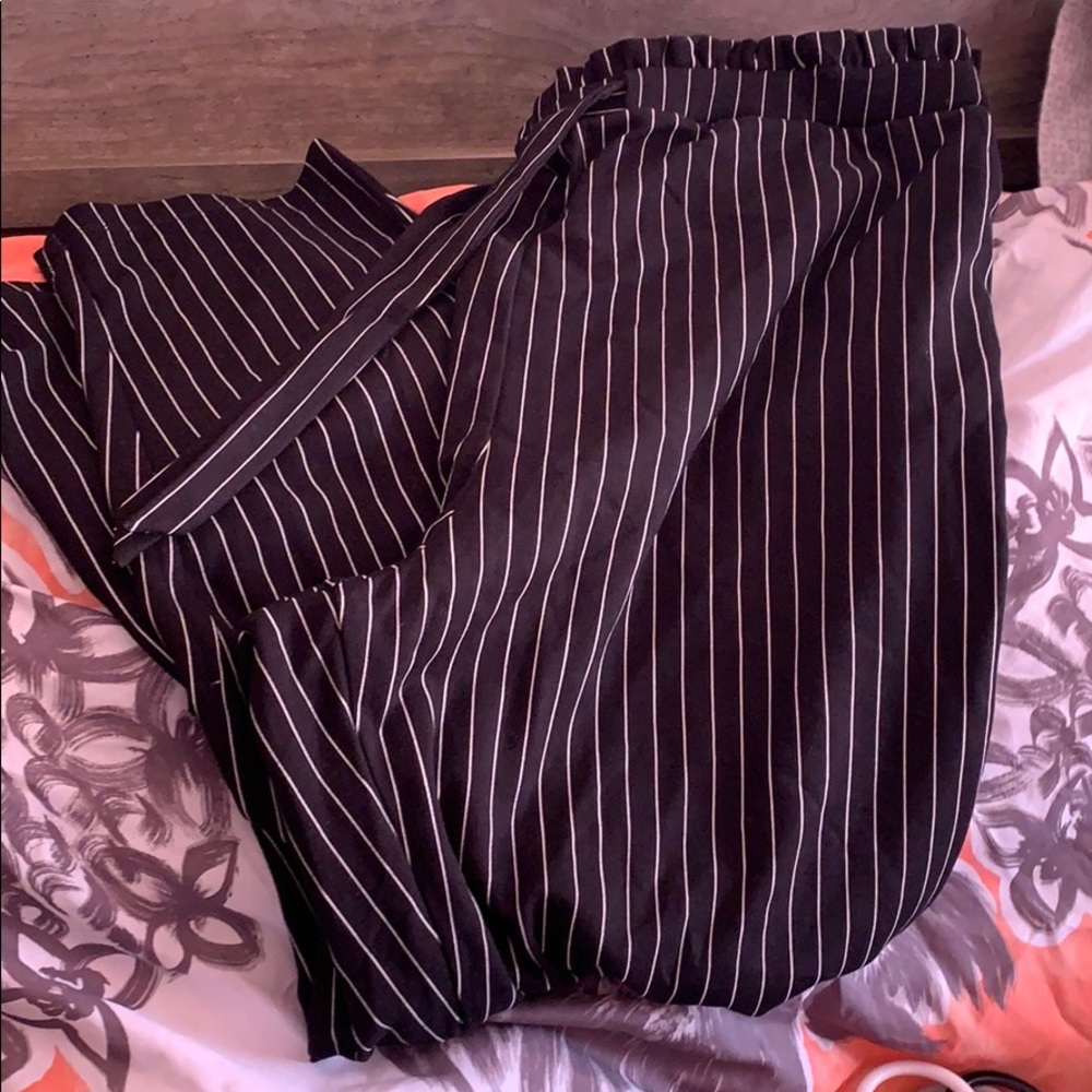 torrid pin stripe pointe tapered pants
